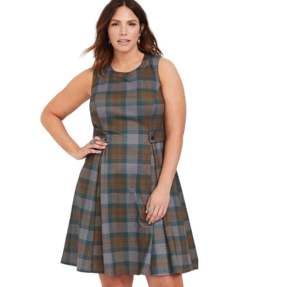 torrid Dresses & Skirts - Torrid Women's Plus Size Outlander Mackenzie Plaid Skater Dress Sz 5 (5X/28) NWT